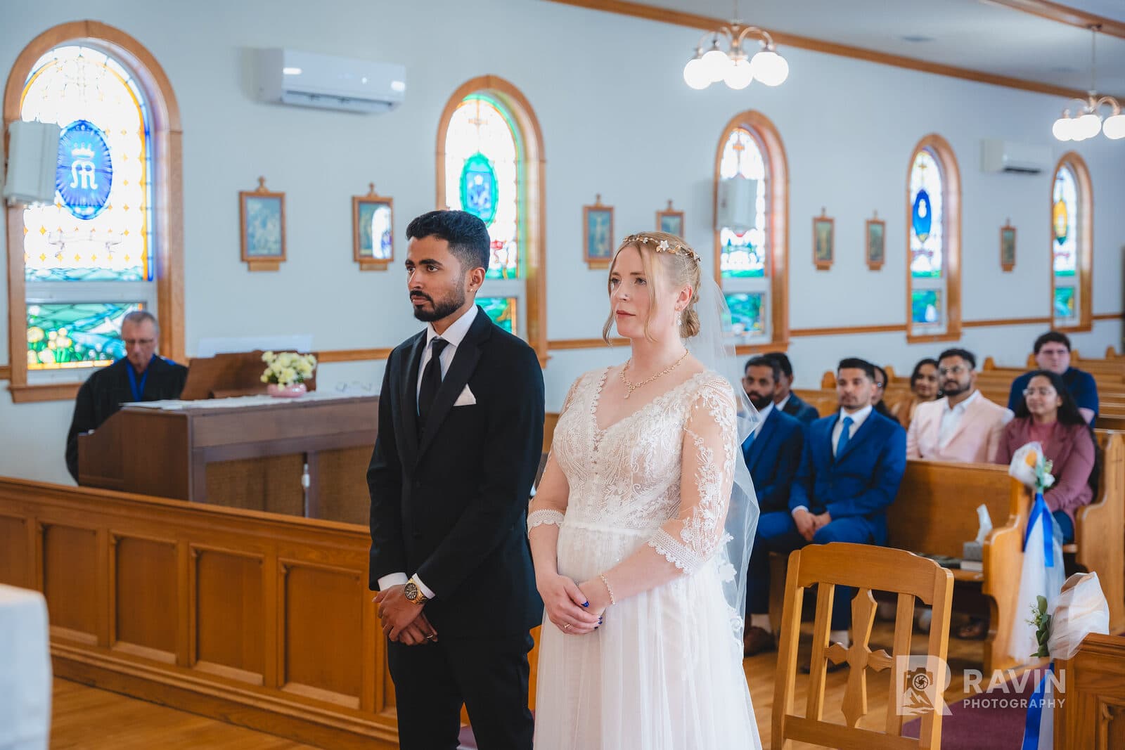 Ring exchange during a Nova Scotia wedding ceremony